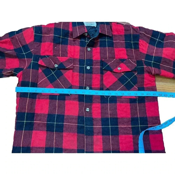 VTG Midwest Buffalo Check Flannel Jacket Mens Size Medium Quilted Lined Shacket - Picture 6 of 7